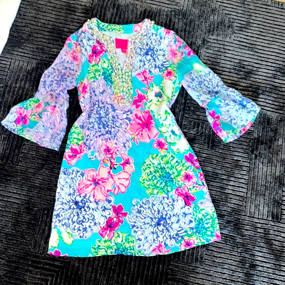 Lilly Pulitzer Pink and Blue Midi Sundress